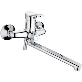 Смеситель L2214 (35) для ванны с длинным изливом дивертор в корпусе LEDEME 